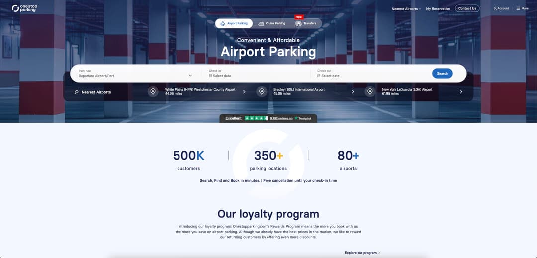 Screenshot of OneStopParking Reservation System - Smart parking reservation system with real-time availability, payment processing, location mapping, ...